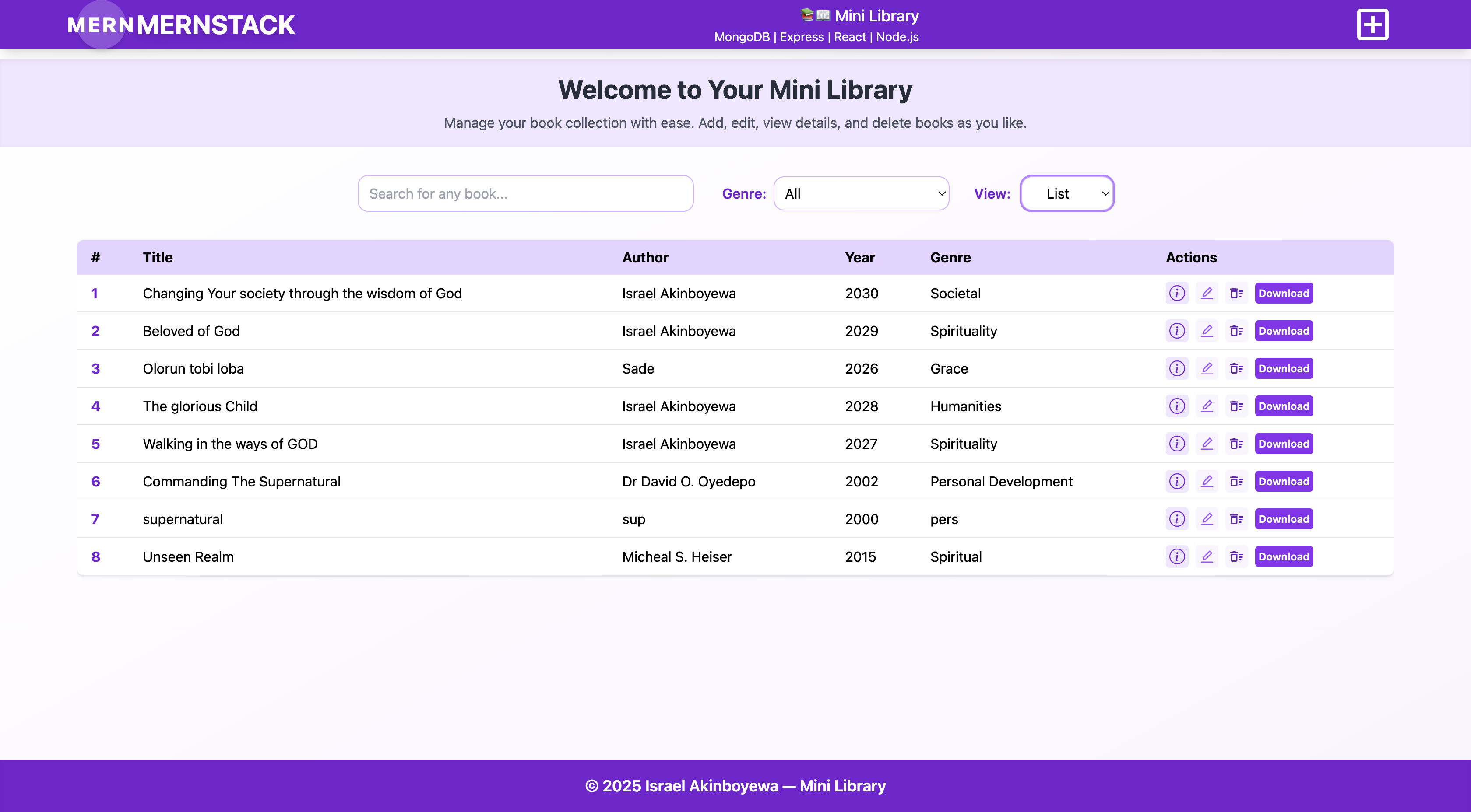 Book Store Application interface